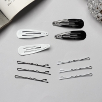 Невидимка для волос «Бриджит» (набор 12 шт) 5 см, чёрно-белый Невидимка для волос «Бриджит» (набор 12 шт) 5 см, чёрно-белый