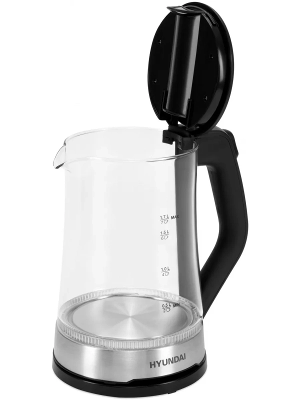 Чайник HYK-G3401 1.7л. 2200Вт черный серебристый