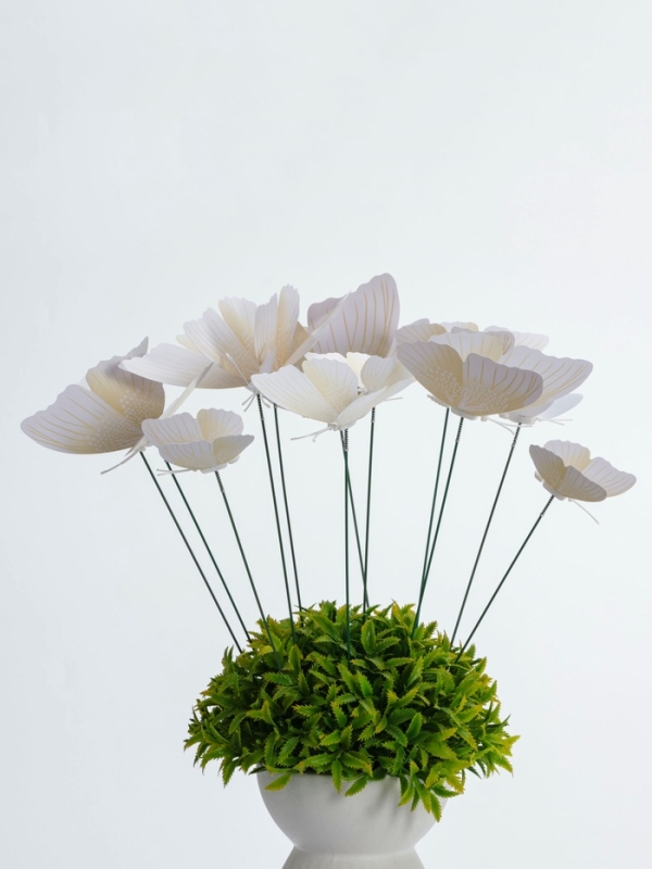 Набор штекеров "Бабочки" белые, в наборе 12шт, 12/10/8/6/4см