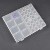 Набор контейнеров для рукоделия, 8 шт, 4,5 &times; 3,6 &times; 2 см, 7 органайзеров по 4 отделения, с наклейками, в контейнере, 21 &times; 17 &times; 2,8 см