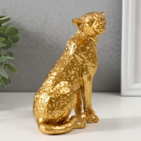 Сувенир полистоун "Африканский гепард" золото 14,5х6,3х10 см