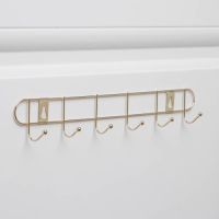 Вешалка настенная Доляна &laquo;Лайт&raquo;, 6 крючков , 33&times;5&times;3,5 см, золотая