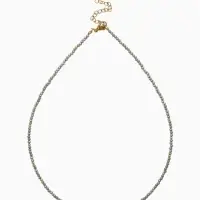 Чокер из бисера &laquo;Хрусталь&raquo;, серый в золоте, 37 см + 5 см доп, цепочка