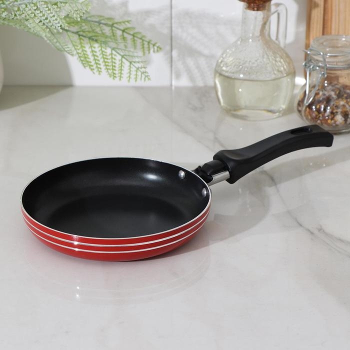 Сковорода &laquo;Лерой&raquo;, d=14 см, пластиковая ручка, антипригарное покрытие, цвет МИКС