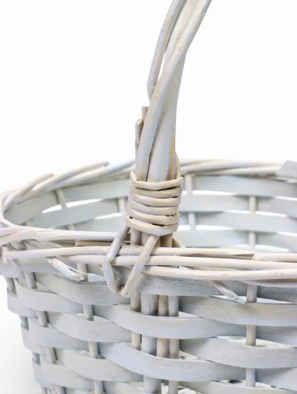 Корзина плетеная ива 28 х 20 х 11 см ручка 14 см, белый