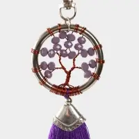 Брелок ловец снов "Древо жизни" 19 см, цв. фиолетовый