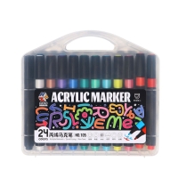 Набор маркеров акриловых 24 цвета в пластиковом пенале Набор маркеров акриловых 24 цвета в пластиковом пенале