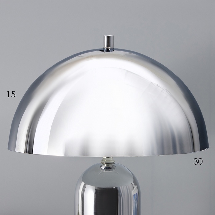 Настольная лампа с абажуром RISALUX &laquo;Челси&raquo; модерн, Е27, 3 Вт, хром, 29&times;29&times;49 см