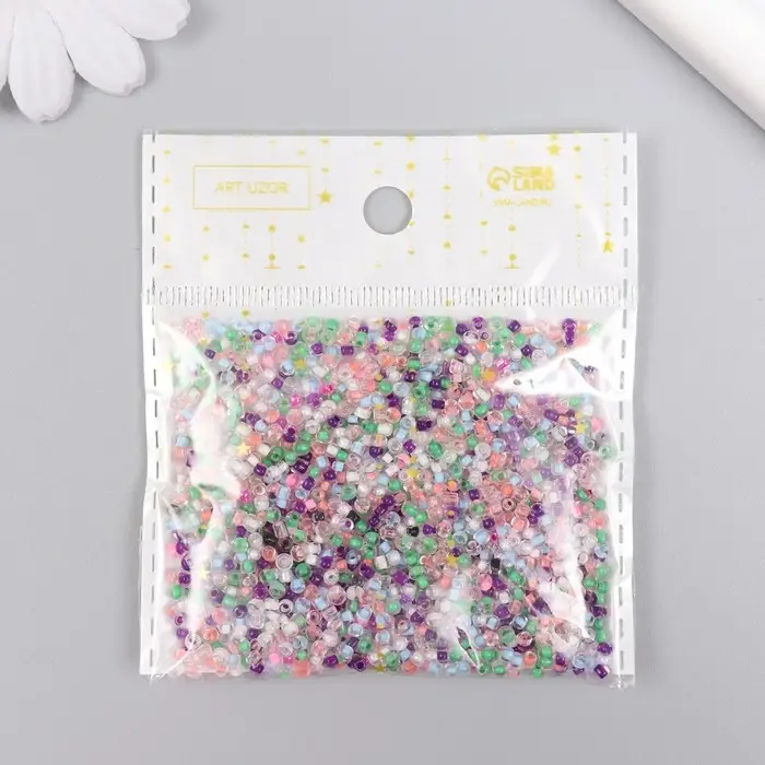 Бисер стекло 12/0 "Прозрачный цветной. Меланж" 30 гр