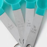 Набор мерных ложек Доляна Pesto, 4 шт: 15 мл, 7,5 мл, 5 мл, 2,5 мл, цвет МИКС