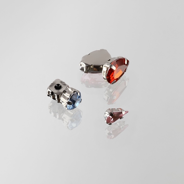 Стразы пришивные &laquo;Ассорти&raquo;, в оправе, набор 50 шт, разноцветные