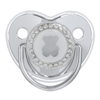 Соска - пустышка силиконовая ортодонтическая &laquo;Мишка&raquo;, от 12 мес., с колпачком, цвет серебро, стразы