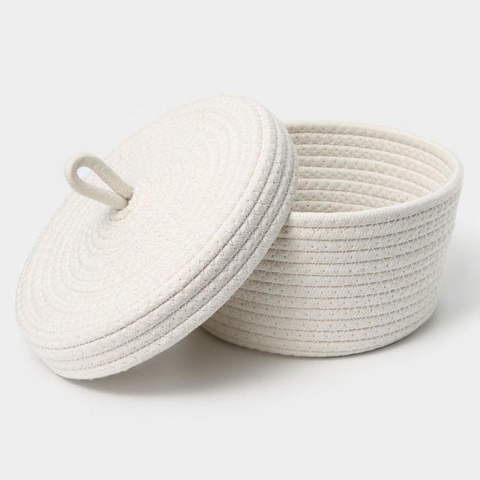 Корзина для хранения плетёная ручной работы LaDо́m &laquo;Бэлл&raquo;, 21&times;21&times;11 см, цвет бежевый