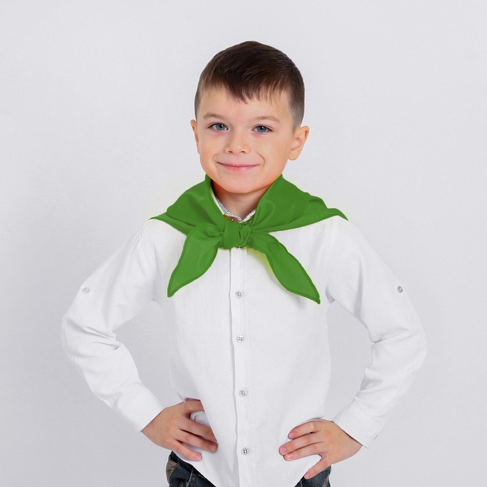 Галстук пионерский, цвет зелёный, оттенки МИКС
