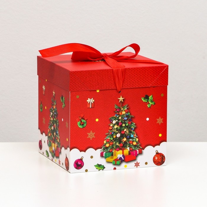 Новый год. Коробка Самосборная &laquo;Ёлка&raquo; 15 х 15 х 15 см