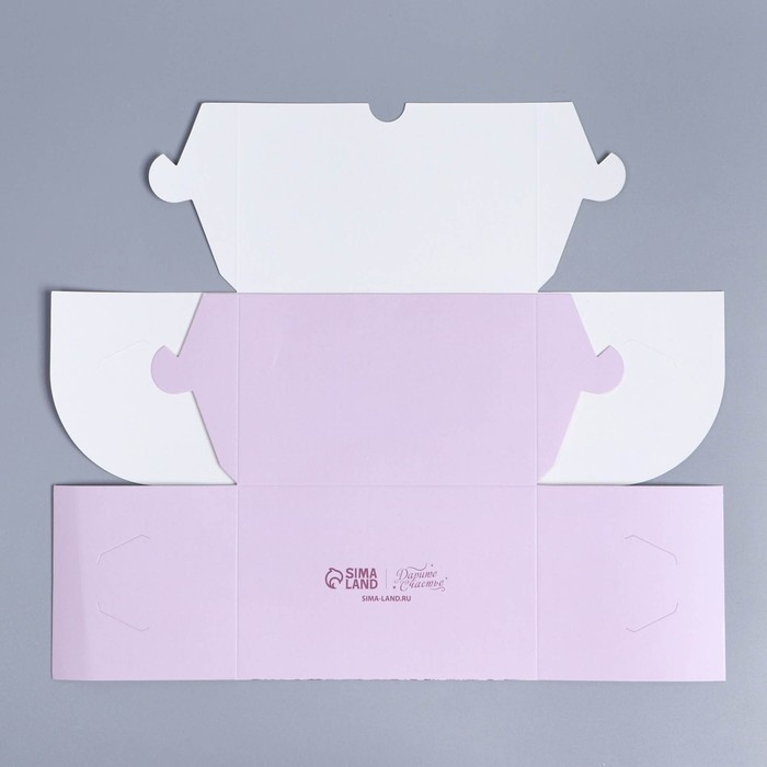 Коробка для капкейков, кондитерская упаковка с окном, 2 ячейки, &laquo;Венок&raquo;, 16 х 10 х 10 см