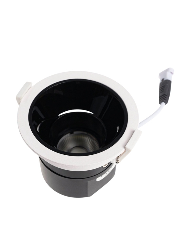 Светильник светодиодный встраиваемый, поворотный, 6Вт, 6500К, с драйвером, D75, черно-белый   107130