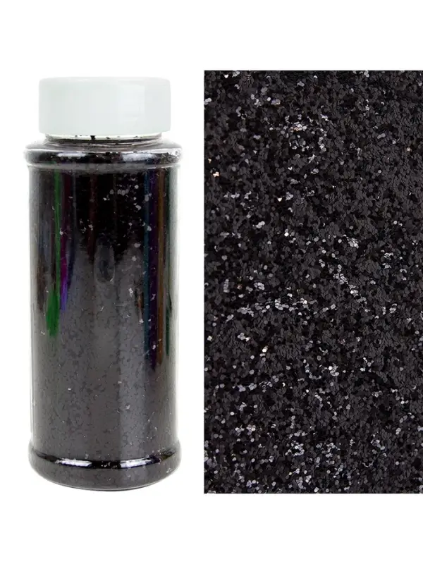 Конфетти &laquo;Шестиугольники&raquo; чёрные, металлик, 0.1 см, 90 г