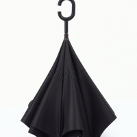 Зонт - наоборот &laquo;Однотон&raquo;, механический, 8 спиц, R = 53/61 см, цвет чёрный