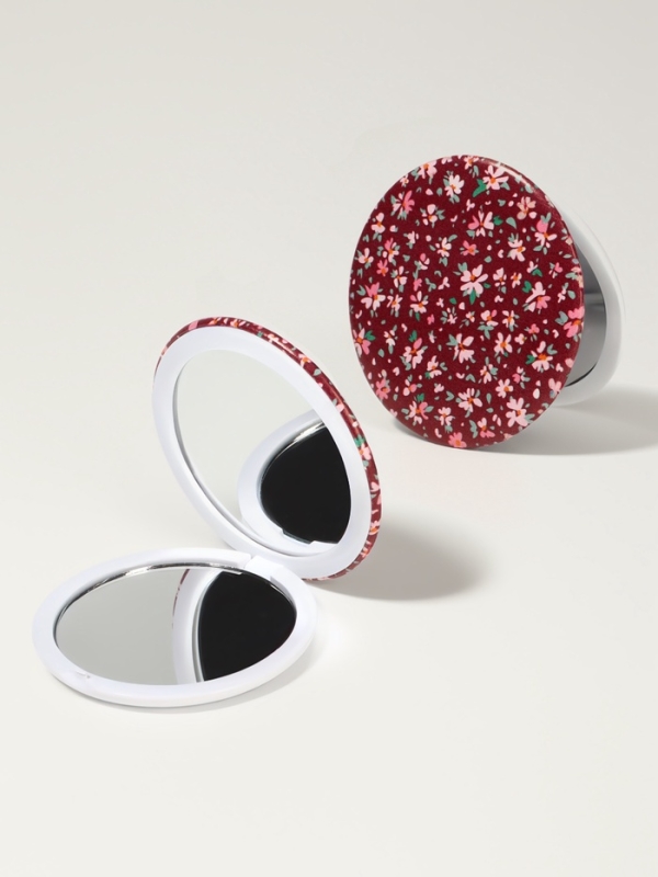 Зеркало складное &laquo;Цветочная поляна&raquo;, d = 7,5 см, с увеличением, цвет МИКС