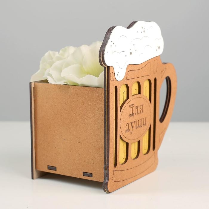 Кашпо деревянное 15х9х15,5 см Кашпо деревянное 15х9х15,5 см "Для души", дуб-лимон