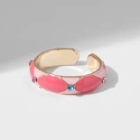 Кольцо «Орнамент» мульти, цвет розовый в золоте, безразмерное Кольцо «Орнамент» мульти, цвет розовый в золоте, безразмерное