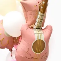 Воздушные шары "Розовая гитара" фольга, латекс, набор 12 штук