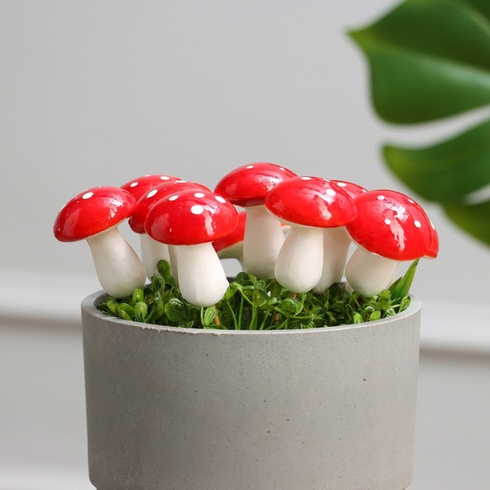 Набор штекеров Набор штекеров "Грибочек Мухоморчик" 4,5х3см, 10шт