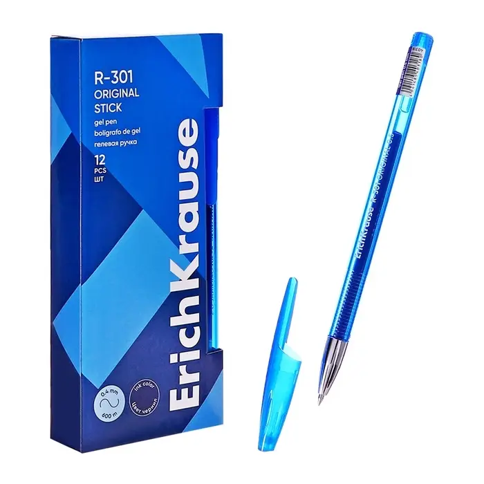 Ручка гелевая R-301 Original Gel, узел 0.5 мм, чернила синие, длина линии письма 600 метров