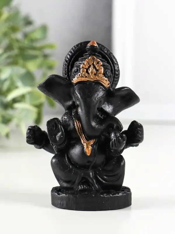 Фигура гипс "Ганеш" 9х8 см, черный