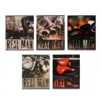 Тетрадь 48 листов в клетку, Calligrata, Real Man, обложка мелованный картон, МИКС