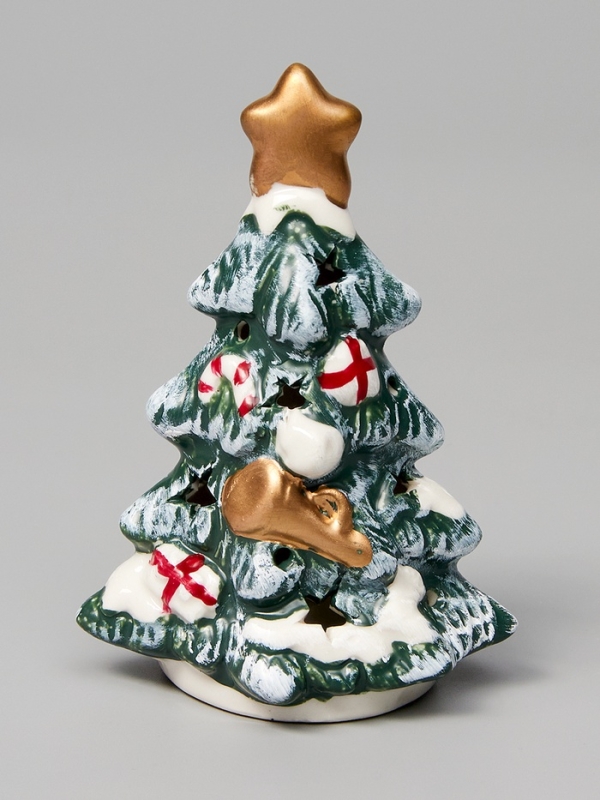 Светодиодная фигура "Зеленая елка" 9.8х5.5х6.5, 1 LED, LR44x3(в компл.), Т/БЕЛЫЙ