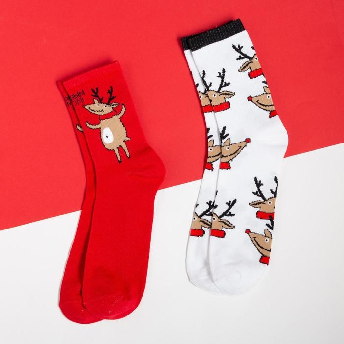 Набор новогодних мужских носков Набор новогодних мужских носков "Олень" размер 41-44