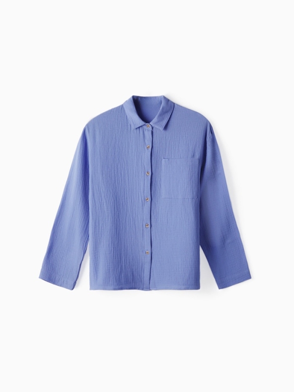 Рубашка из муслина для девочек KAFTAN рост 140, фиолетовый