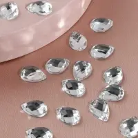 Стразы пришивные &laquo;Капля&raquo;, из органического стекла, 10&times;14 мм, 20 шт., белые