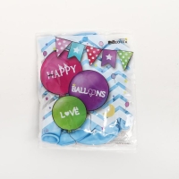 Шар латексный 12", стандарт, набор 12 шт., цвет голубой