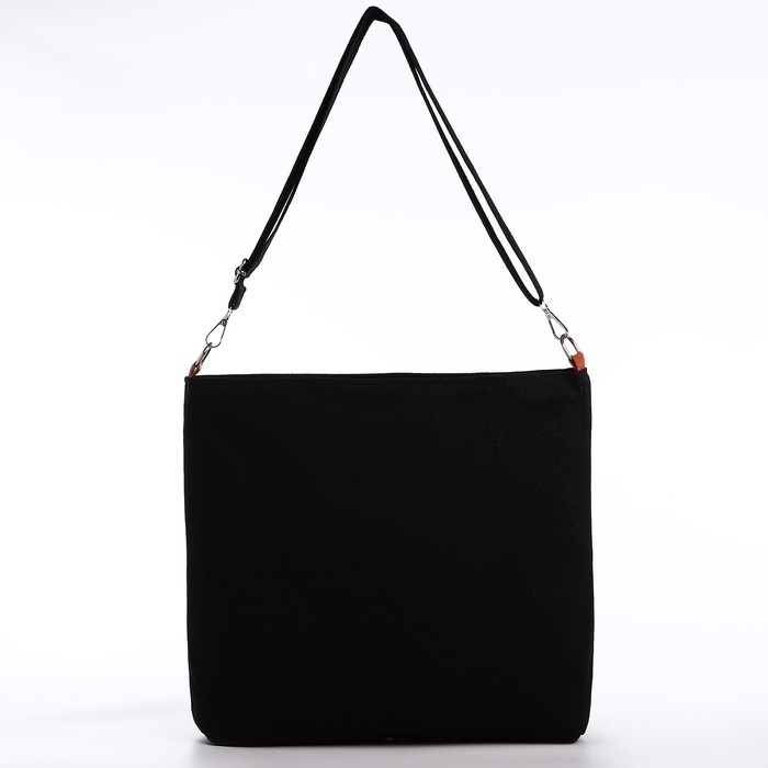 Шопер текстильный NK , 40х35х10 см, отдел на молнии, цвет чёрный Шопер текстильный NK , 40х35х10 см, отдел на молнии, цвет чёрный