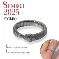 Новый год! Символ года 2025! Кольцо «Змея» уроборос, цвет серебро, безразмерное Новый год! Символ года 2025! Кольцо «Змея» уроборос, цвет серебро, безразмерное