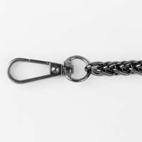 Цепочка для сумки, с карабинами, железная, 7 &times; 7 мм, 120 см, цвет чёрный никель