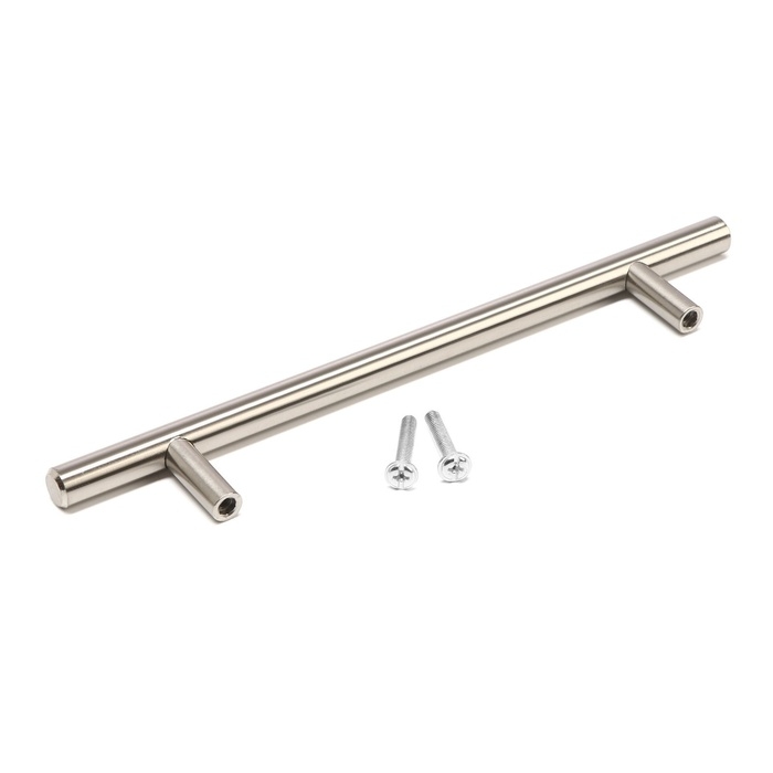 Ручка-рейлинг, d=10 мм, м/о 128 мм, цвет сатиновый никель