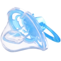 Соска - пустышка силиконовая ортодонтическая &laquo;Бантик&raquo;, от 3 мес., с колпачком, цвет голубой