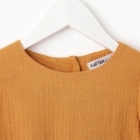 Платье детское с длинным рукавом KAFTAN "Муслин", размер 32 (110-116 см) цвет горчичный Платье детское с длинным рукавом KAFTAN "Муслин", размер 32 (110-116 см) цвет горчичный