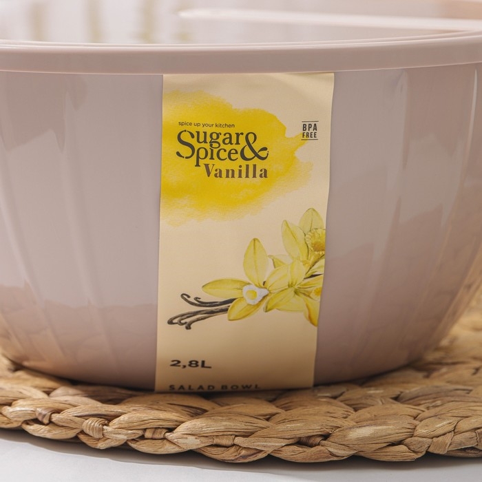 Салатник с крышкой &laquo;Fiesta&raquo;, 2,8 л, цвет МИКС