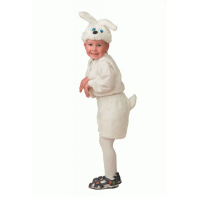 Карнавальный костюм &laquo;Заяц белый&raquo;, мех, маска, жилет, шорты, р. 28, рост 110 см