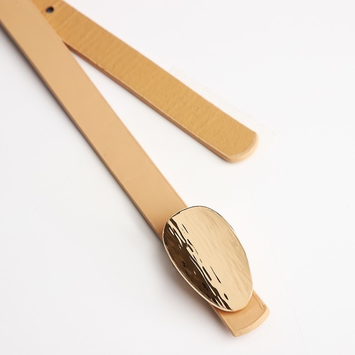 Ремень женский, ширина 1.4 см, пряжка металл, цвет бежевый