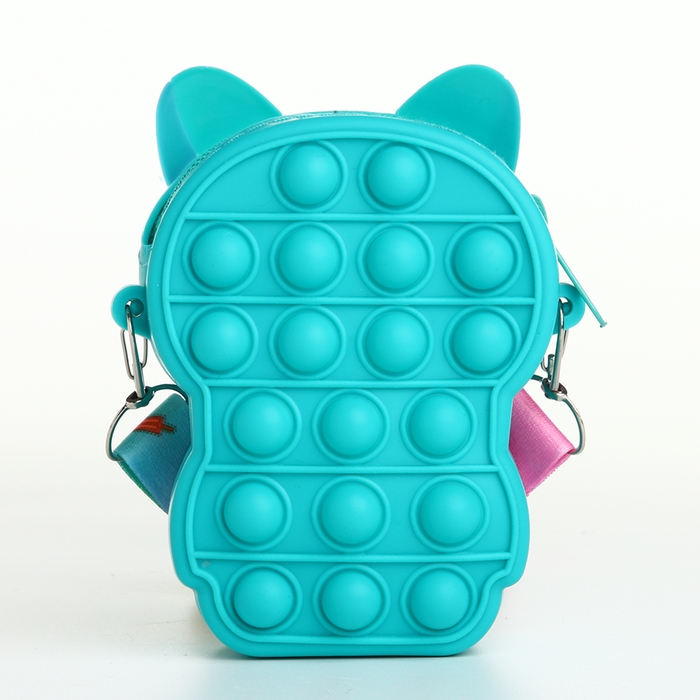 Сумка детская для девочки на молнии, цвет бирюзовый