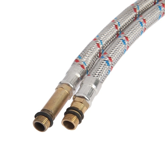 Подводка для смесителя ZEIN, гайка 1/2 Подводка для смесителя ZEIN, гайка 1/2", штуцер М10, 120 см, ключ для монтажа, набор 2 шт