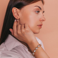 Серьги &laquo;Листочек&raquo; малый, розовое золочение