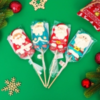 Новый год. Карамель леденцовая на палочке "Дед Мороз 3D", ассорти, 45 г