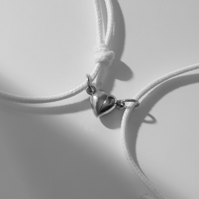 Браслеты &laquo;Неразлучники&raquo; на магните, космонавты с сердечком, цвет белый, 8 см